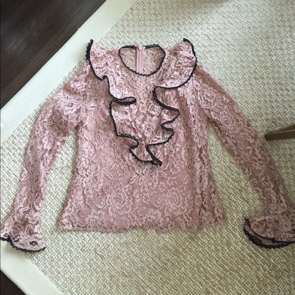 Alexis lace pink and black blouse